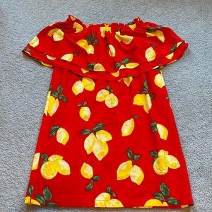 🍋 lemon off the shoulder dress!!